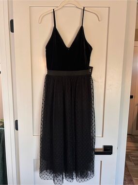 Express Black Spaghetti Strap Midi Dress